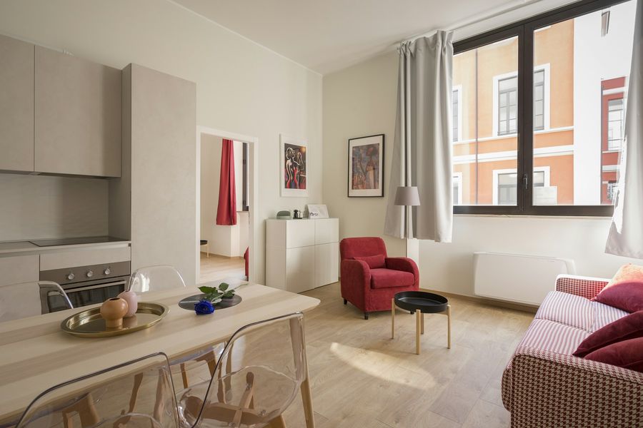 Heller Wohnbereich mit Pflanzen, Illustrationsbild für Apartment Grün